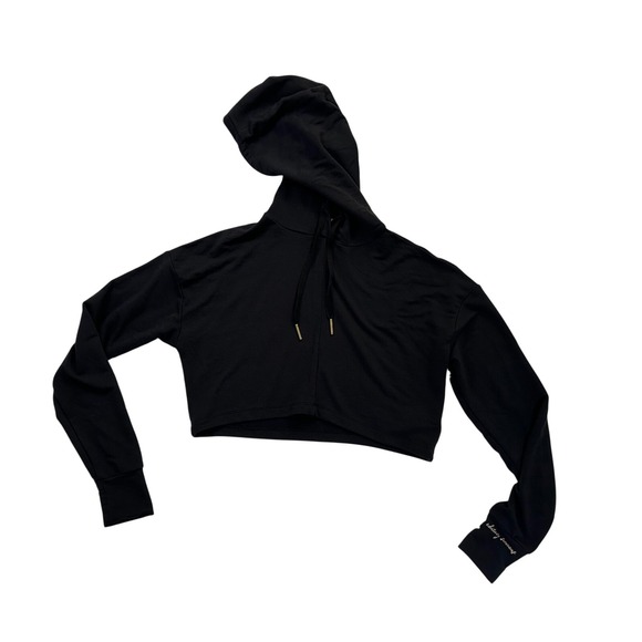 Gymshark Tops - Gymshark Whitney Simmons Cropped Hoodie Sweatshirt‎ Black Activewear Size Small